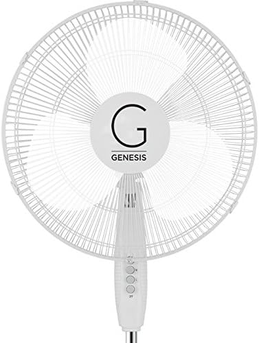Genesis A3-STANDFAN 16 İnç Ayaklı Vantilatör, Yüksekliği Ayarlanabilir, Salınımlı, Beyaz (Uzaktan Kumandasız)