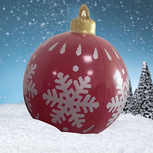 Açık Noel Şişme Dekore Topu, Dev Noel Şişme Top Noel Ağacı Süslemeleri, 23.6 İnç Noel Şişme Topları Açık Süslemeleri ile Pompa