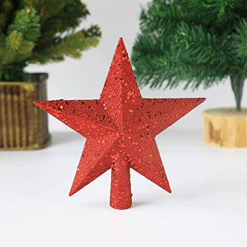 Glitter Mini Yıldız Noel Ağacı Toppers Kırmızı Mini Yıldız Ağacı Topper Noel Partisi Noel Ağacı dekorasyon için