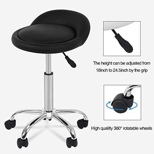 Ayarlanabilir Hidrolik Rolling Döner Tabure Sandalye Salon Dövme Ofis Masaj Tıbbi Yüz Spa Dışkı Sandalye ile Tekerlekler Arkalığı