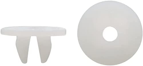 EuısdanAA 50 Adet 8mm x 7mm Delik Dia Plastik Beyaz Perçinler Tampon Kapı Raptiye Klipler (50 piezas de 8mm x 7mm de diámetro