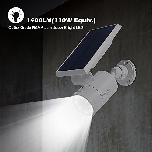 Güneş Hareket Sensörü ışıkları Açık 1400 Lümen 9 Watt (110W Equ.) Bahçe Driveway Garajlar Kapı Güverte ve Sundurmalar için Alüminyum