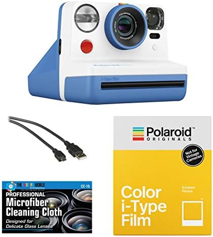 Polaroid Şimdi Anında Film Kamera ( Mavi) + Film Paketi + Mikrofiber Bez