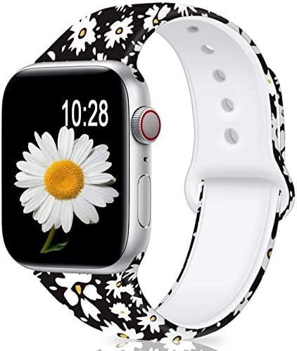 Apple saat bandı İçin uyumlu 38mm 42mm 40mm 44mm, silikon Solmaz Desen Baskılı Yedek çiçek Bantları için iWatch Serisi 4/3/2/1,