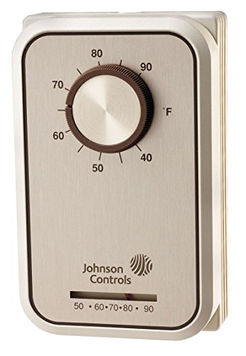 Johnson Controls T25A-1C Penn Serisi T25 Hat Gerilimi Duvar Termostatı, İki Kademeli, Düğme Ayarı, İki SPDT Uygulaması, 1 ve