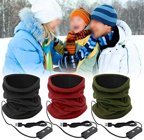 ZDBBY Unisex kış rüzgar geçirmez ısıtma boyun ısıtıcı atkılar yürüyüş Bisiklet kayak USB elektrikli ısıtmalı boyun eşarp (Renk: