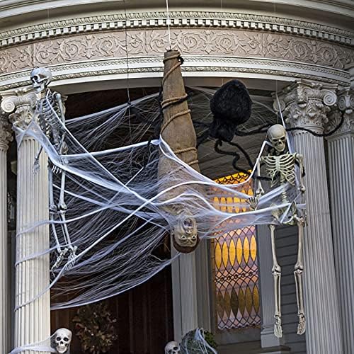 Sahte Örümcek Ağı, 1000 Sqft Cadılar Bayramı Streç Örümcek Ağları ile 100 Sahte Örümcekler için Kapalı ve Açık Cadılar Bayramı