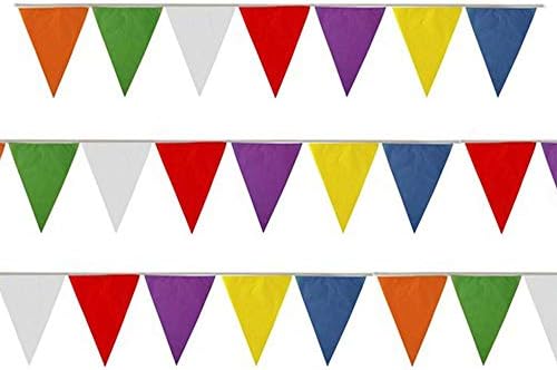 SHATCHI Çok Renkli Bayraklar Üçgen Bunting Flama Afiş Doğum Günü Düğün Yıldönümü Kutlama Bebek Duş Kapalı / Açık Sokak Parti