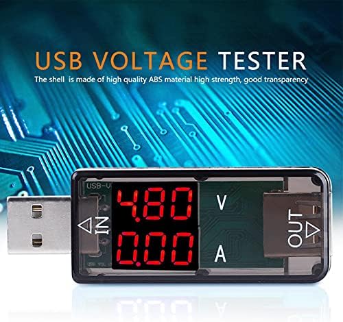 USB Gerilim Test Cihazı, ABS USB 2.0 Renkli LCD Voltmetre Ampermetre Akım Ölçer Multimetre Şarj Cihazı USB Test Cihazı (Siyah)