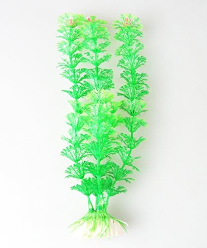 FixtureDisplays ® Akvaryum Balık Tankı Dekorasyonu için 3 Adet Yeşil Plastik Yaprak Bitki Süsleme Seti 12181-3pk