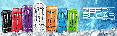 Monster Energy Ultra Siyah, Şekersiz Enerji İçeceği, 16 Ons (24'lü Paket)