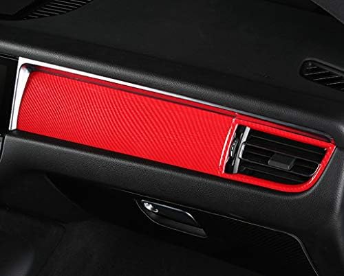 Eppar Yeni Koruyucu Karbon Görünüm Dashboard Trim Porsche Macan 2014-2020 ile Uyumlu (Kırmızı)