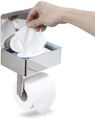 Yıkanabilir Islak Mendil Dağıtıcılı Tuvalet Kağıdı Tutucusu, Banyo için Raf ve Depolama-Mendillerinizi Görüş Alanından Uzak Tutun