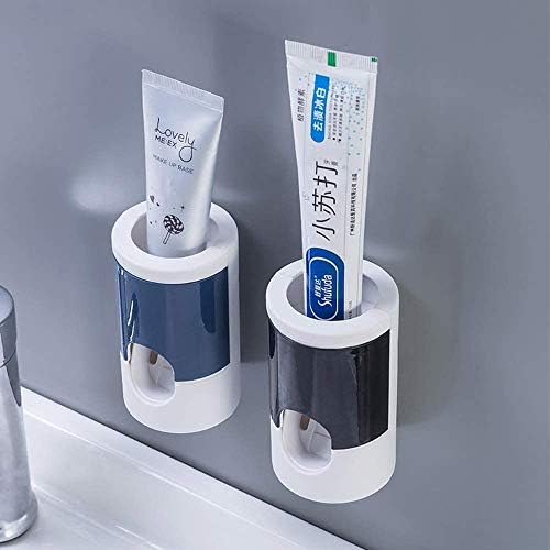 Saibit Otomatik Diş Macunu Dispenseri, Çocuklar Duvara Monte Diş Macunu Sıkacağı Duş Banyo için, 1 adet (Siyah)
