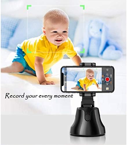Selfie Sopa Tripod 360°Rotasyon Otomatik Akıllı Yüz ve Nesne İzleme Video Kaydı için Cep Telefonu Tripod Tutucu, iPhone Android