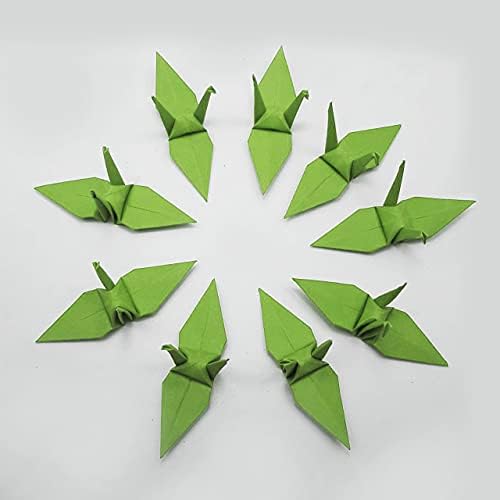 100 Origami Kağıt Vinç Çift Taraflı Renkli Kağıt Origami Vinç Düğün Dekor için 7.62 cm 3 inç Origamipolly (S25 3 Kelly Yeşil)