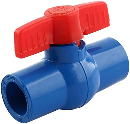 EuısdanAA Su Kaynağı 20mm ila 20mm Tam Bağlantı Noktası U-PVC Küresel Vana Boru Bağlantısı 78mm Uzunluğunda Kırmızı Mavi(Suministro