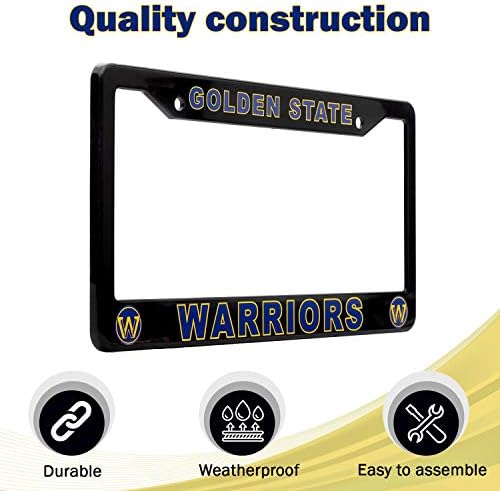 EliteAuto3K Golden State Warriors Plaka Çerçevesi Kapağı-Siyah-12.25 x 6.25 - Sporseverler ve Destekçiler için İdeal Hediye-İnce