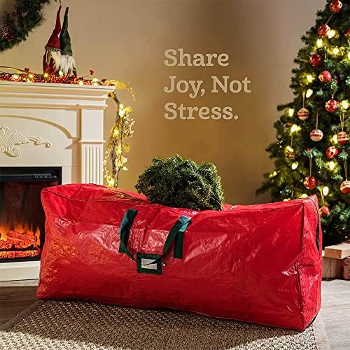 Noel ağacı saklama çantası 9 metrelik yapay Noel ağacını saklayabilir. Tatil Noel yıkım ağacı ayrışma çantası, kulplu fermuarlı