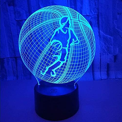 NICEAPR Masa lambası 20 13 cm Oynarken Basketbol 3D Stereo USB masa Lambası LED gece ışık Renkli Degrade Dokunmatik Uzaktan Başucu