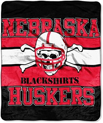 NCAA Nebraska Huskers Blackshirts 50x60 Etiket Tasarımı Kraliyet Peluş Raşel Atmak Battaniye Cornhuskers