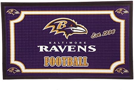 Takım Sporları Amerika NFL Baltimore Ravens Kabartmalı Açık Güvenli Mat-30 W x 18 H Dayanıklı Kaymaz Paspas Futbol Taraftarları