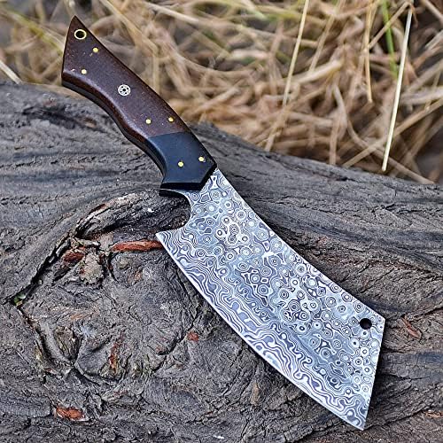Şam Şef Cleaver Bıçak-Tam Tang Şam Çelik Şef ve Kasap Bıçağı, Et Cleaver ve Sebze Cleaver, mutfak Bıçağı Doğrama İçin Siyah &