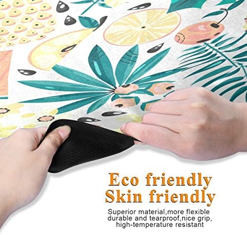 Qılmy Tropikal Meyve Yoga Mat Kaymaz Süet Kauçuk Seyahat Yoga Mat ile Çanta 71 x 26 Taşınabilir 1mm Ultra İnce Katlanır Mat için