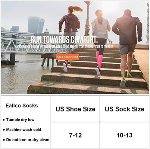 Eallco Erkek Ayak Bileği Çorap Düşük Kesim Atletik Minderli Koşu Tab Çorap 6 Paket
