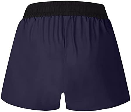 GOODTRADE8 Pantolon için Kadın Koşu Şort Spor Pantolon Elastik Bel Aktif Egzersiz Cep Şort