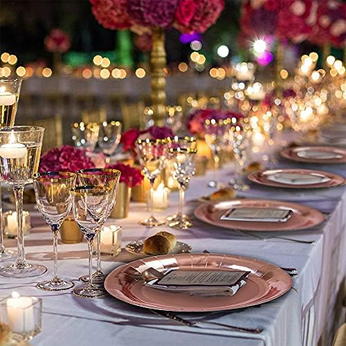 JYDQM 146 Parça Parti Sofra Malzemeleri Gül Altın Tatil Eşyaları, Kağıt Bardak ve Tabaklar Saman Set Düğün Doğum Günü Masa Dekorasyon