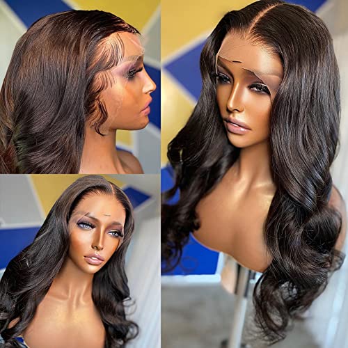 13x4 Dantel ön peruk Brezilyalı Vücut Dalga İnsan Saç Peruk Siyah Kadınlar ıçin HD Şeffaf Dantel Ön Peruk (18 inç) 150 % Yoğunluk