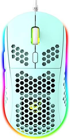 Ergonomik Petek Kabuklu Hafif Oyun Faresi 6 RGB Arka Işık Modu 7 Düğme Programlanabilir Sürücü Ayarlanabilir 6400 DPI Optik Sensör