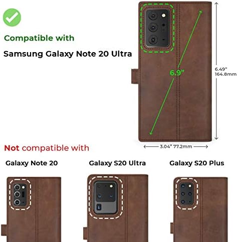 Yılan kovanı Vintage Cüzdan Samsung Galaxy Not 20 ıçin Ultra / / Gerçek Deri Cüzdan Telefon Kılıfı || Hakiki Deri ıle Görüntüleme