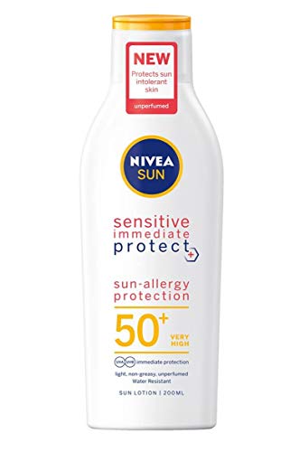 Nıvea Sun Sensitive Anında Koruyun Güneş alerjisi koruması Hassas Ciltler için SPF50, 200ml
