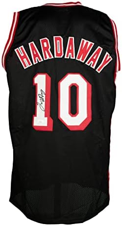 Tim Hardaway İmzalı Özel Siyah Pro Stil Basketbol Forması JSA ITP