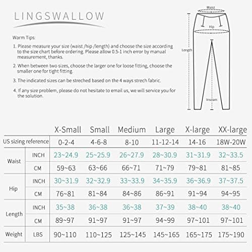 Lingswallow Yüksek Bel Yoga Pantolon - Yoga Pantolon ile Cepler Karın Kontrol, 4 Yolları Streç Egzersiz Koşu Yoga Tayt