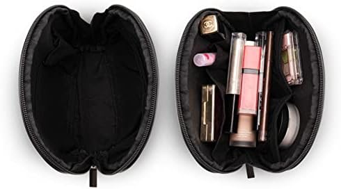 Fermuar kese seyahat ayçiçeği siyah yarı dairesel makyaj çantası kozmetik organizatör kadınlar ve kızlar için
