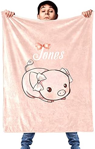 Kişiselleştirilmiş bebek battaniyesi Sevimli Domuz Yay Özel Kreş Kundaklama Battaniye Adı 30x40 Inç Erkek Kız Bebek Duş doğum