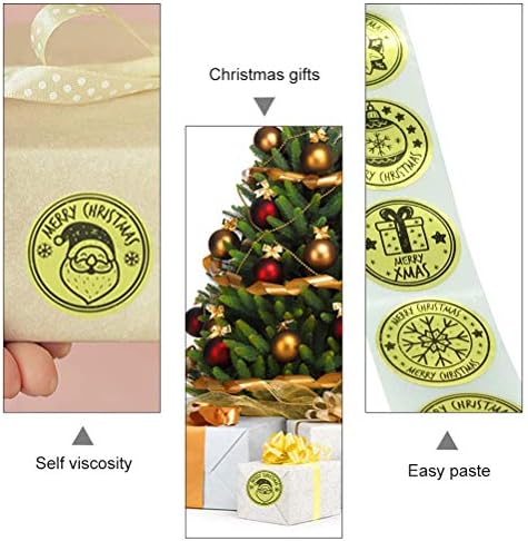 BESPORTBLE 2 Rolls Noel Etiketler Kendinden Yapışkanlı Altın Çıkartmalar Ambalaj Sticker Süslemeleri