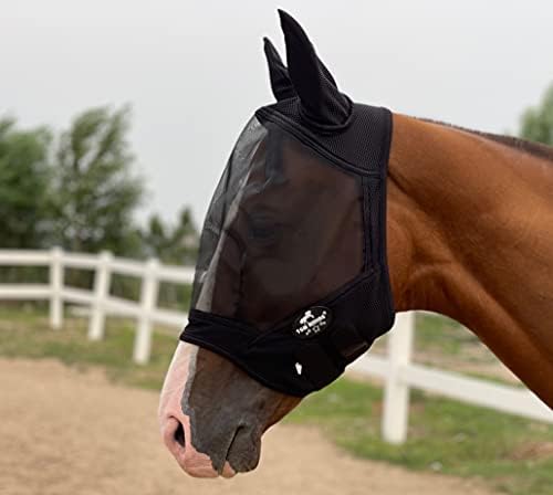 TGW sürme at maskesi ile Tüm-Yuvarlak nefes Örgü Olmayan ısı Transferi, UV Koruma için At, 80 % UV Gözler Koruma için Atlar