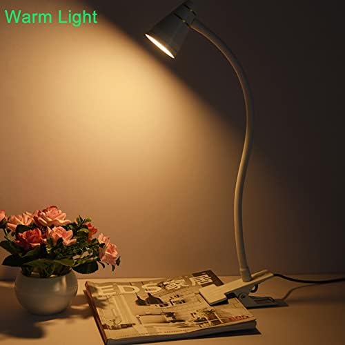 Aolyty USB klip ışık okuma ışık, 3000 K-6500 K kelepçe Masa lambası, 2-Levels Parlaklık Gece lambası Göz Koruyun 360° esnek Gooseneck