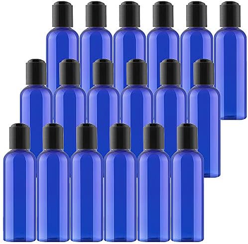 18 Paket 4oz Plastik Sıkma Şişeleri Siyah Diskli Kobalt Mavisi Yuvarlak Seyahat Şişeleri Üst Kapak Kapağı,Şampuan,Losyonlar,