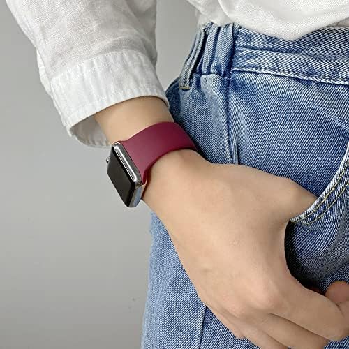 Smartwatch bileklik ıçin Uyumlu apple saat bandı 38mm 40mm 42mm 44mm,fhjoo Yumuşak Silikon Bant Yedek Bilek Kayışı ıçin iWatch