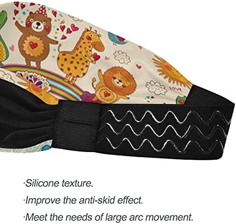 Kadınlar için spor saç bantları komik hayvan çiçek kalp gökkuşağı ter bandı Yoga Hairband
