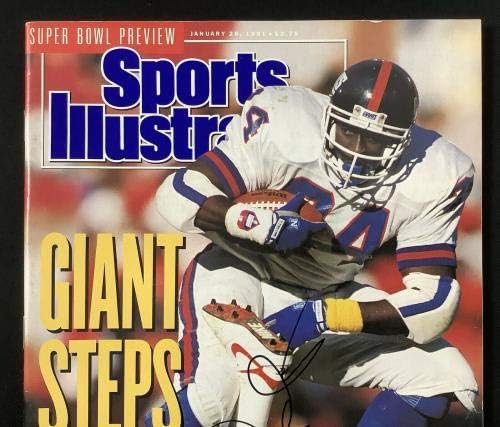 Ottis Anderson İmzalı Sports Illustrated 1/28/91 Etiketsiz Giants İmzalı JSA-İmzalı NFL Dergileri