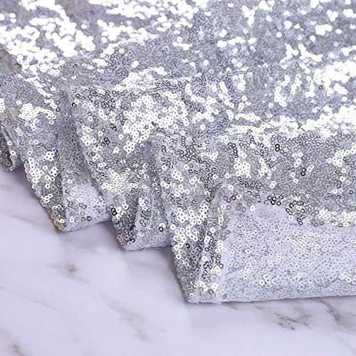 GFCC Sparkle Gümüş Pullu Masa Örtüsü 60x 120 Düğün Ziyafet Noel Dikdörtgen Masa Örtüsü Keten Glitter Kek Masa Örtüsü