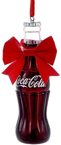 Kurt Adler 4.5 Hediye Etiketi ile Coca-Cola Şişesi Noel Süsleme