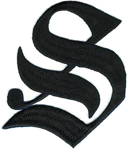 3 Fantezi Siyah Eski İngilizce Alfabe Mektup S Işlemeli Demir on Patch Dikmek için Giyim Aplike için Ceketler, şapka, sırt Çantaları