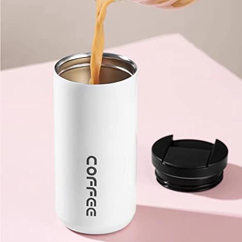 Homyl Kahve Kupa, 550ml Yeniden Kullanılabilir Vakum Yalıtımlı, Kapaklı, Sızdırmaz Vakum Bardak İçecek-beyaz